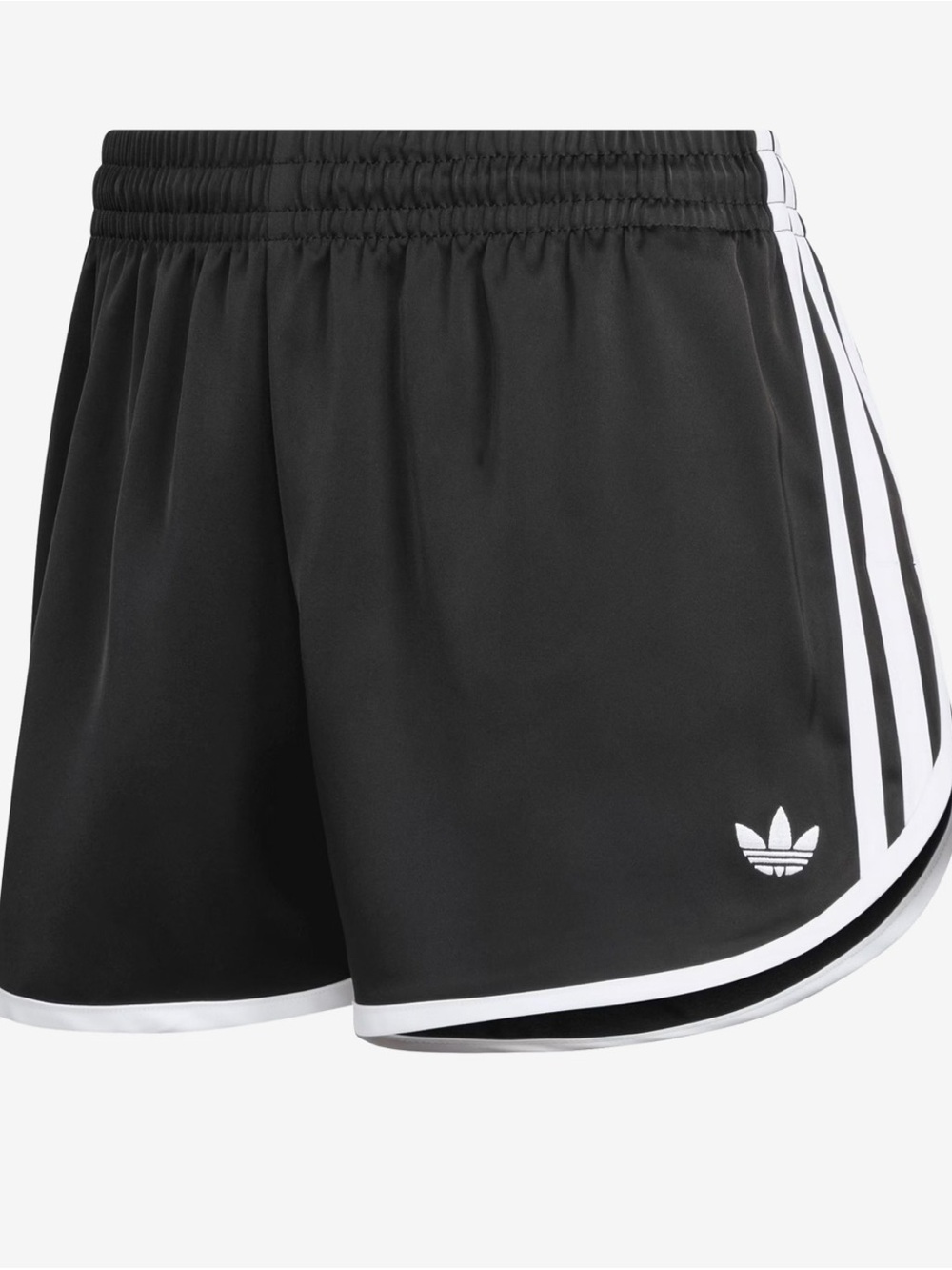 NEW Adidas 3S Sprinter Shorts Women’s XS in Satin Black with White Trim